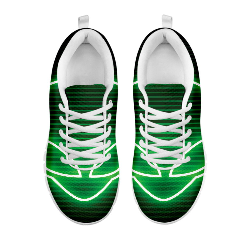 Green Light Alien Print White Sneakers