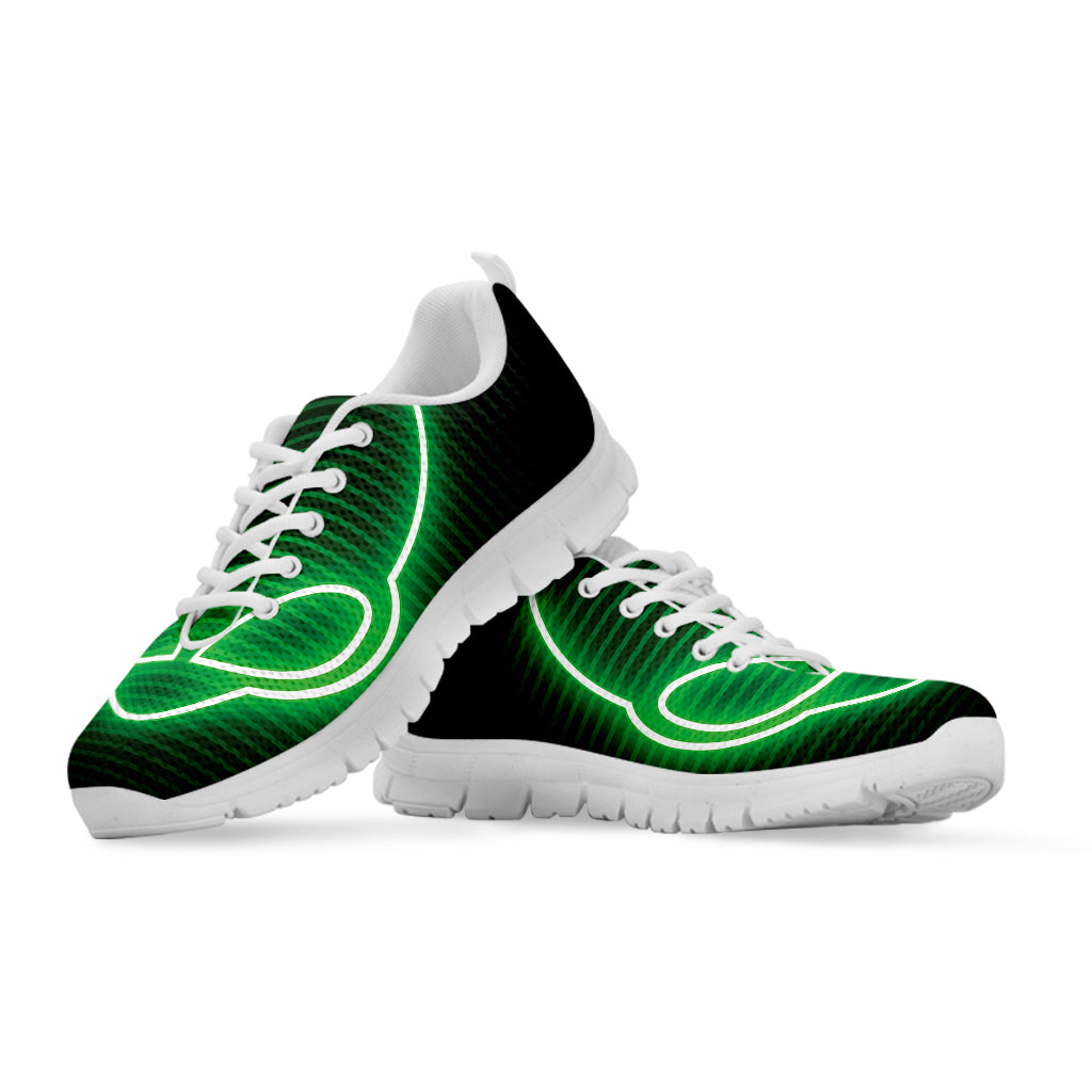 Green Light Alien Print White Sneakers