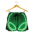 Green Light Alien Print Women's Shorts