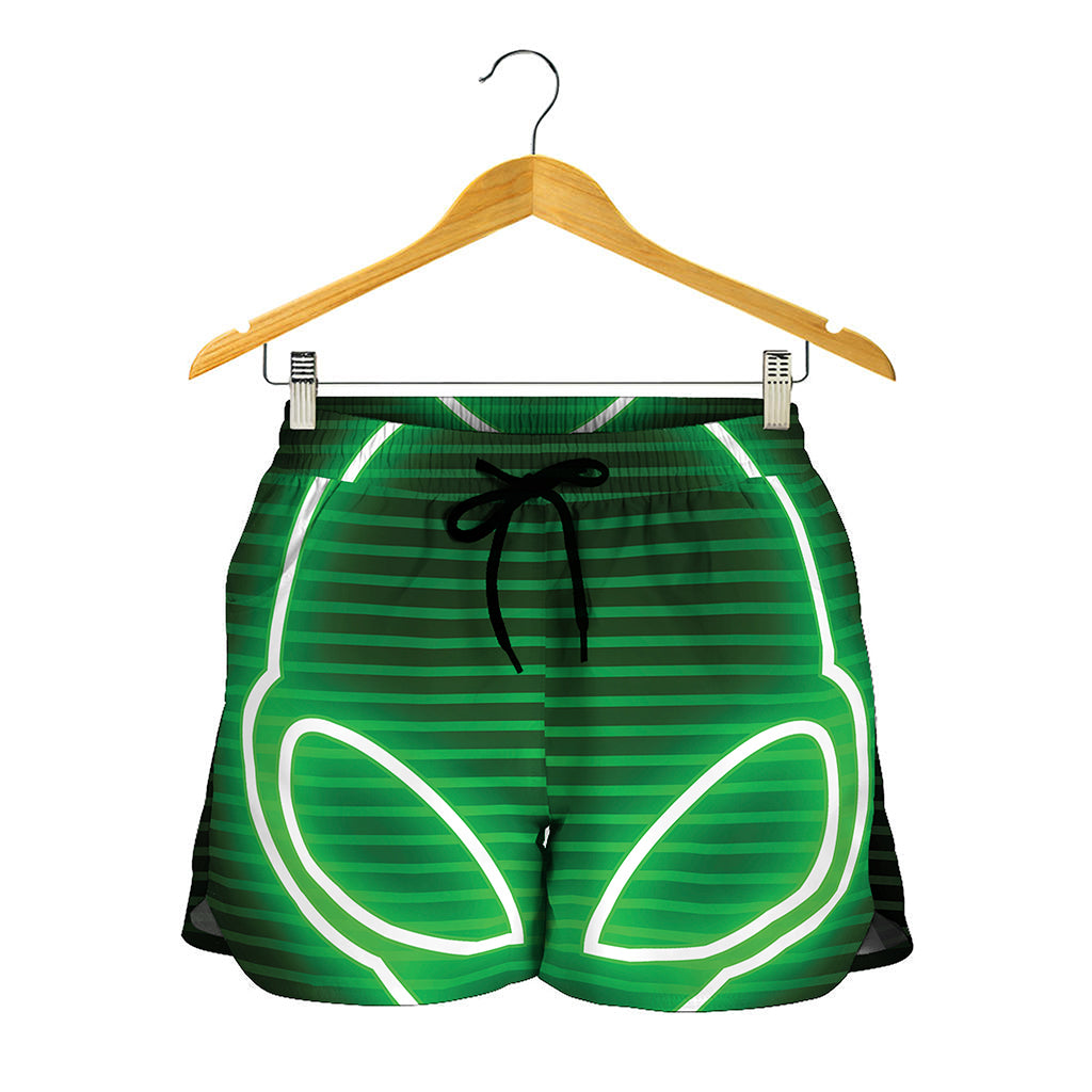 Green Light Alien Print Women's Shorts