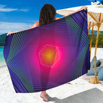 Green Light EDM Geometric Print Beach Sarong Wrap