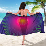 Green Light EDM Geometric Print Beach Sarong Wrap