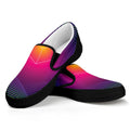 Green Light EDM Geometric Print Black Slip On Sneakers