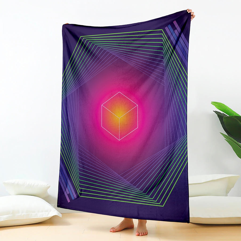 Green Light EDM Geometric Print Blanket