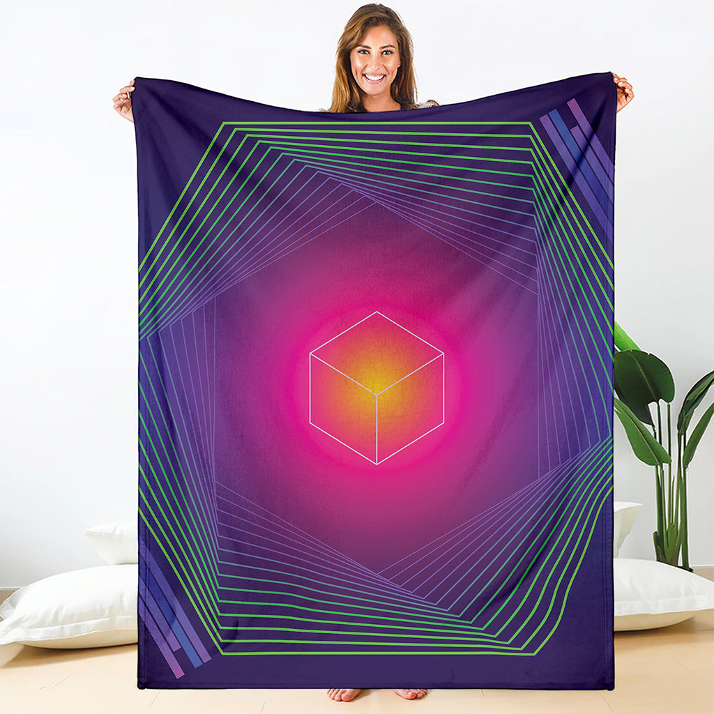 Green Light EDM Geometric Print Blanket