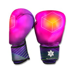 Green Light EDM Geometric Print Boxing Gloves