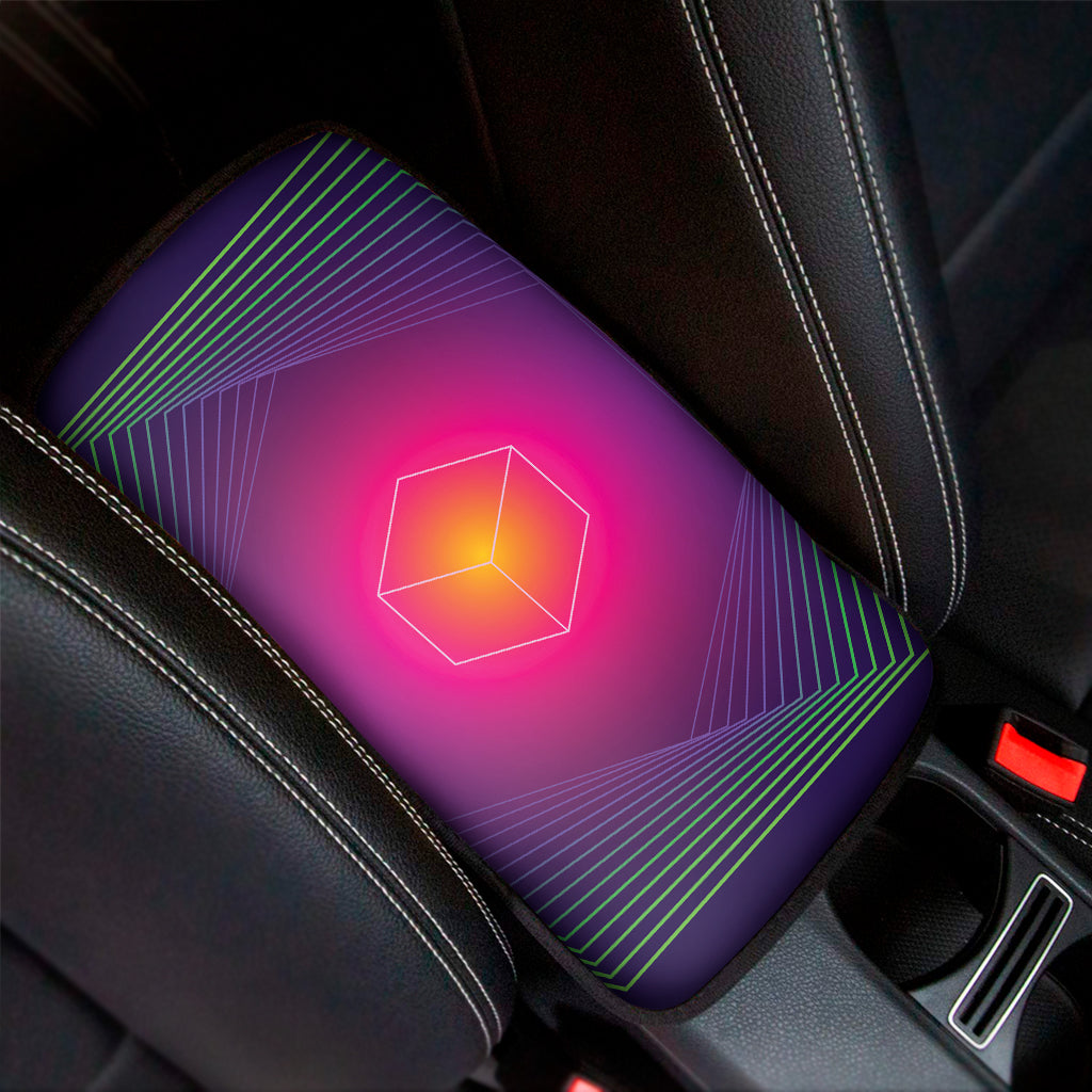 Green Light EDM Geometric Print Car Center Console Cover