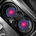 Green Light EDM Geometric Print Car Coasters