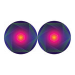 Green Light EDM Geometric Print Car Coasters