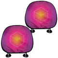 Green Light EDM Geometric Print Car Headrest Covers