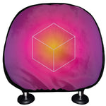 Green Light EDM Geometric Print Car Headrest Covers