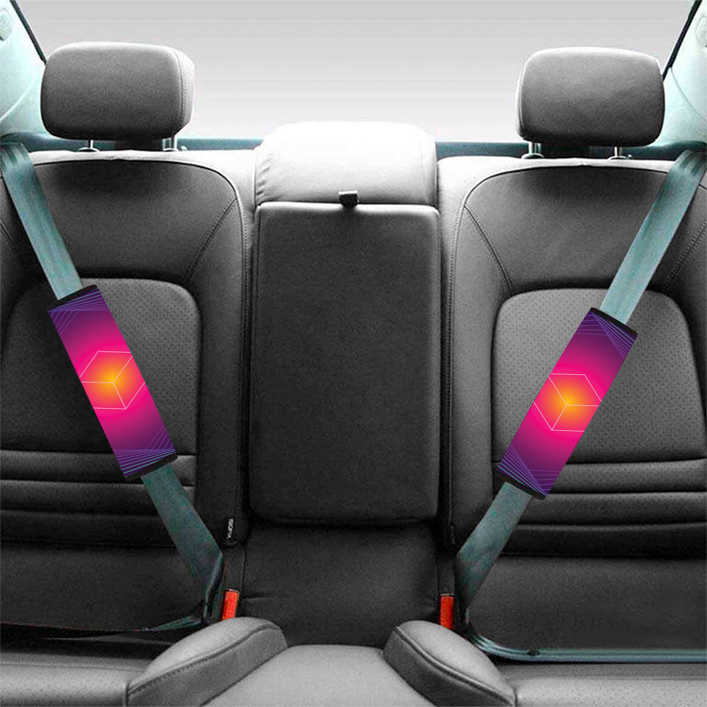 Green Light EDM Geometric Print Car Seat Belt Covers