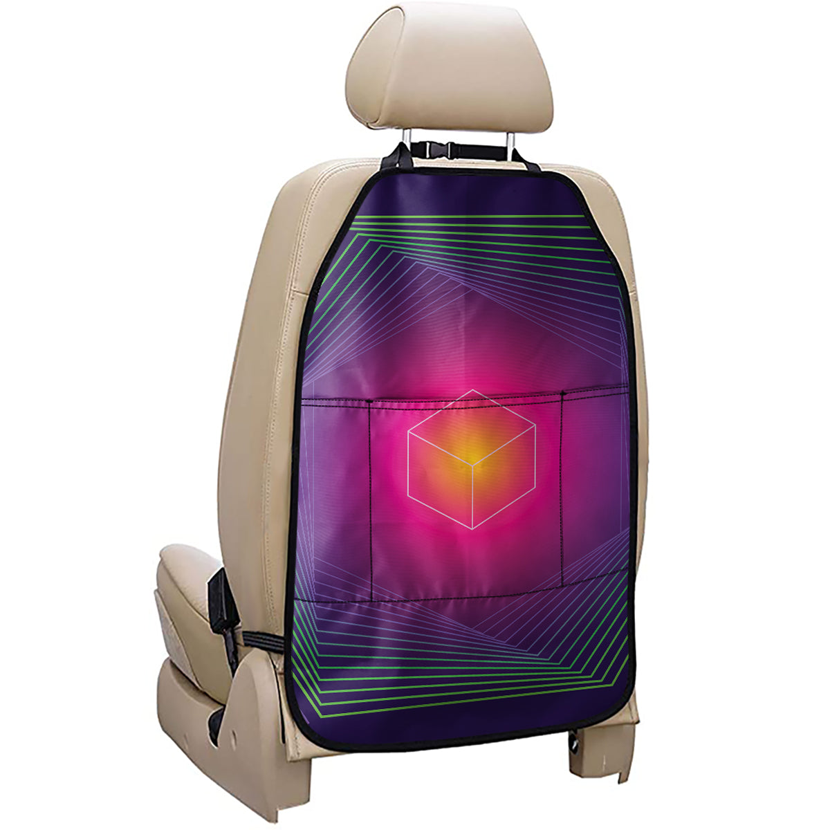Green Light EDM Geometric Print Car Seat Organizers