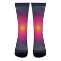 Green Light EDM Geometric Print Crew Socks