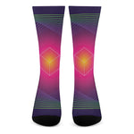 Green Light EDM Geometric Print Crew Socks