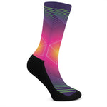 Green Light EDM Geometric Print Crew Socks