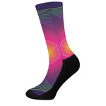 Green Light EDM Geometric Print Crew Socks