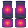 Green Light EDM Geometric Print Front and Back Car Floor Mats