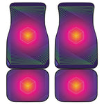 Green Light EDM Geometric Print Front and Back Car Floor Mats