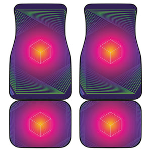 Green Light EDM Geometric Print Front and Back Car Floor Mats