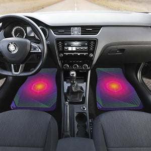 Green Light EDM Geometric Print Front and Back Car Floor Mats