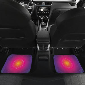 Green Light EDM Geometric Print Front and Back Car Floor Mats