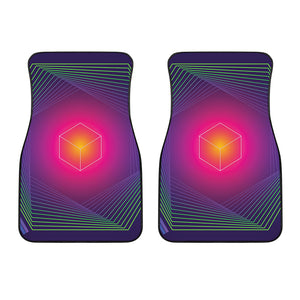 Green Light EDM Geometric Print Front Car Floor Mats