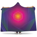Green Light EDM Geometric Print Hooded Blanket
