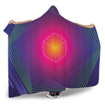 Green Light EDM Geometric Print Hooded Blanket
