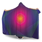 Green Light EDM Geometric Print Hooded Blanket
