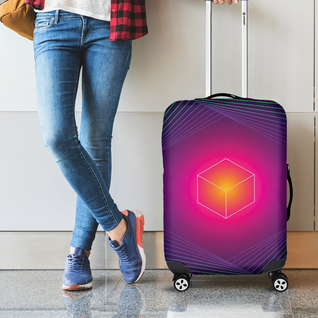 Green Light EDM Geometric Print Luggage Cover