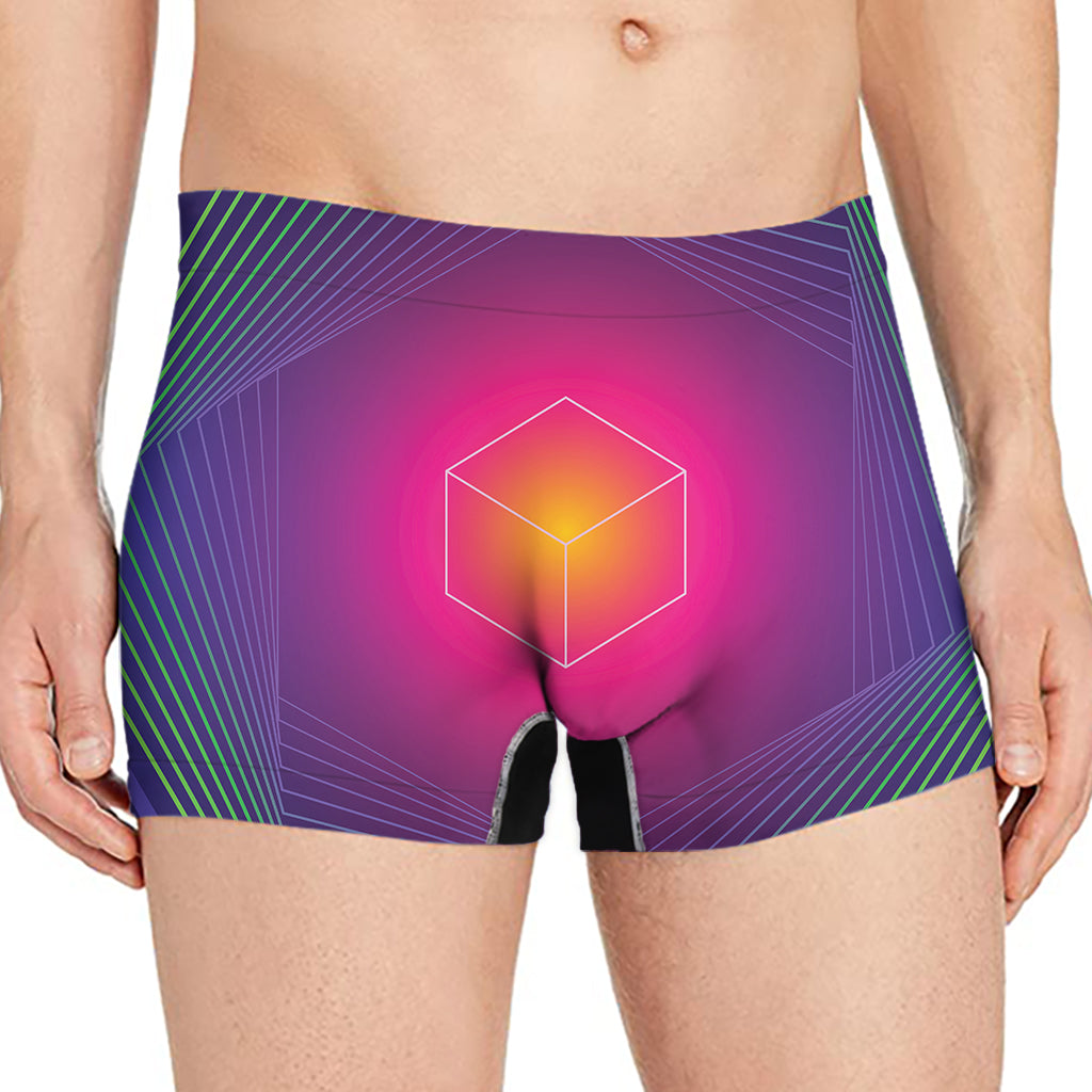 Green Light EDM Geometric Print Men's Boxer Briefs