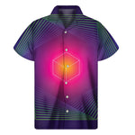 Green Light EDM Geometric Print Men's Short Sleeve Shirt