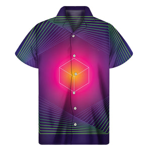 Green Light EDM Geometric Print Men's Short Sleeve Shirt