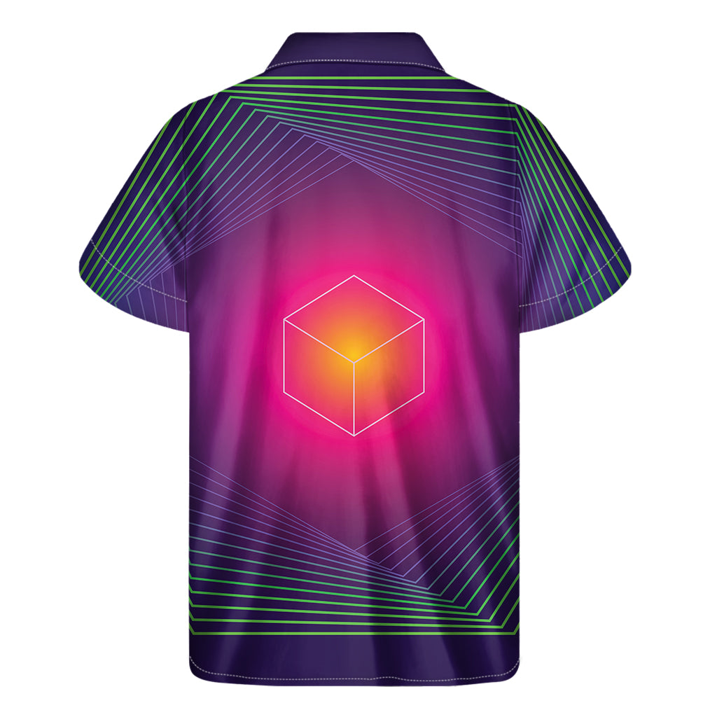 Green Light EDM Geometric Print Men's Short Sleeve Shirt