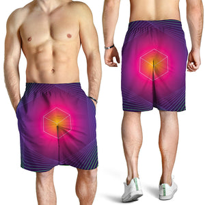 Green Light EDM Geometric Print Men's Shorts