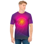 Green Light EDM Geometric Print Men's T-Shirt