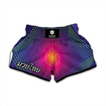 Green Light EDM Geometric Print Muay Thai Boxing Shorts