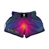 Green Light EDM Geometric Print Muay Thai Boxing Shorts