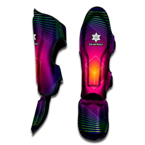 Green Light EDM Geometric Print Muay Thai Shin Guard