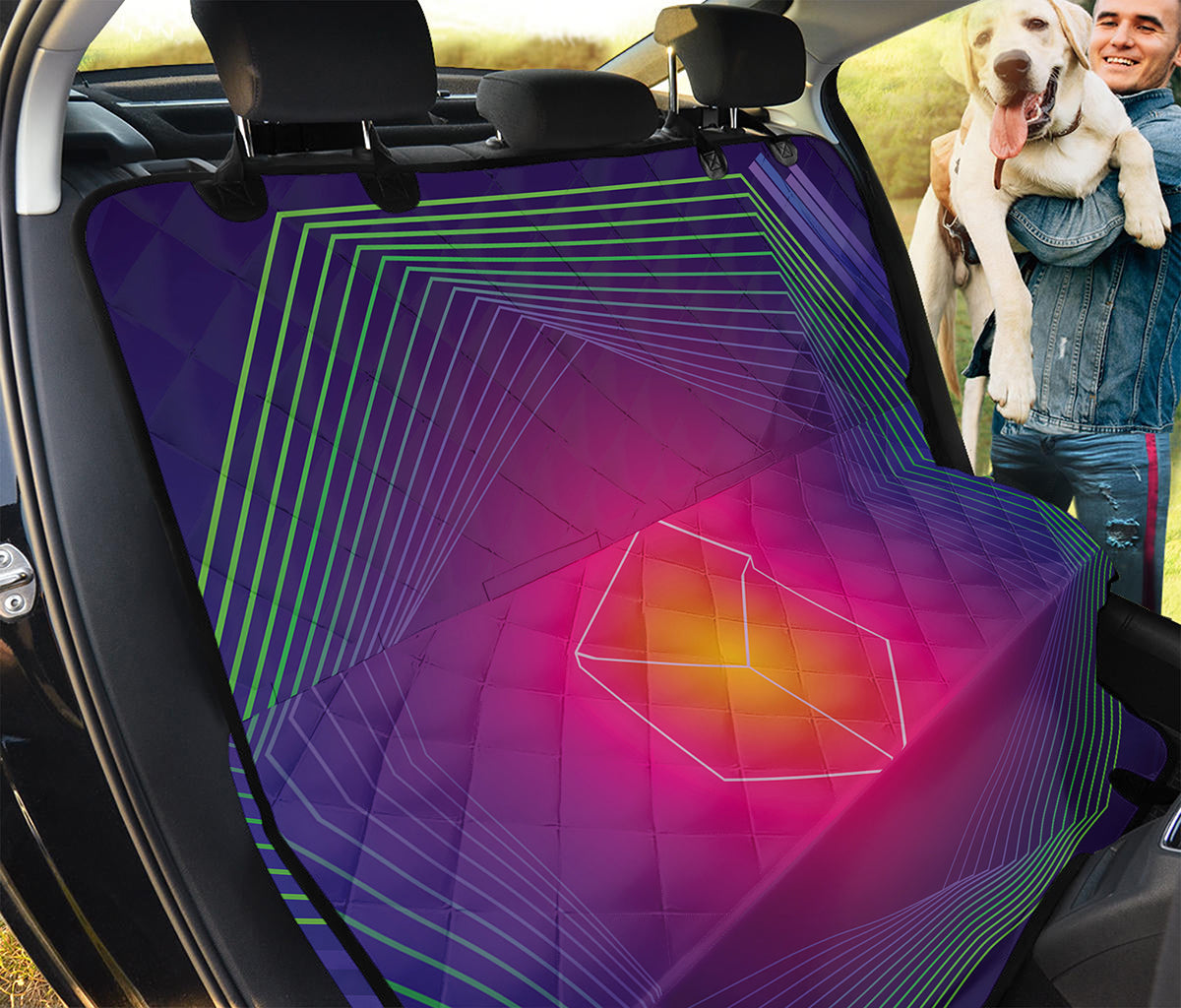 Green Light EDM Geometric Print Pet Car Back Seat Cover