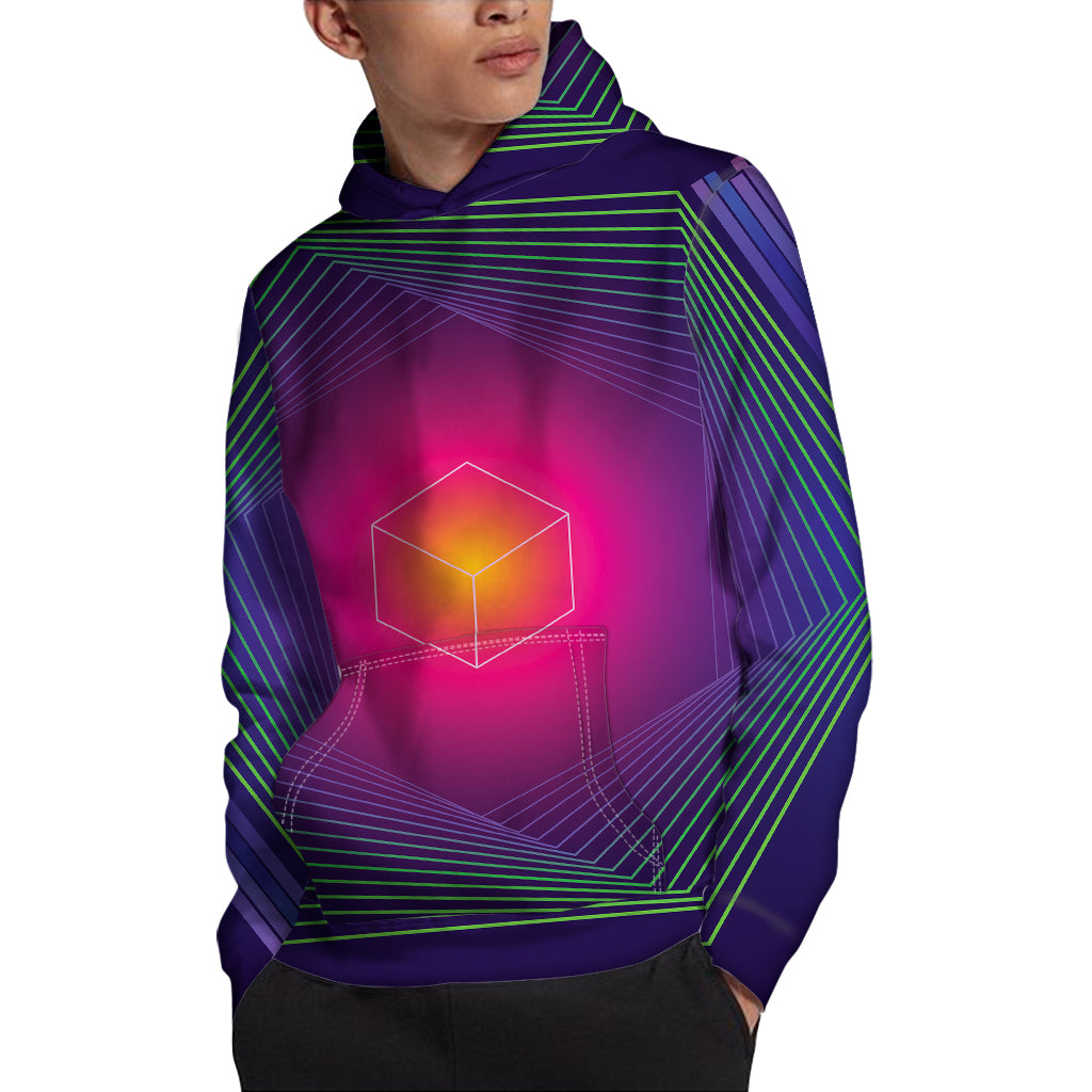 Green Light EDM Geometric Print Pullover Hoodie