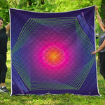 Green Light EDM Geometric Print Quilt