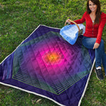 Green Light EDM Geometric Print Quilt