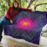 Green Light EDM Geometric Print Quilt