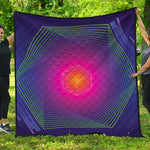Green Light EDM Geometric Print Quilt