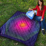 Green Light EDM Geometric Print Quilt