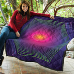 Green Light EDM Geometric Print Quilt