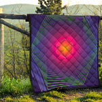 Green Light EDM Geometric Print Quilt