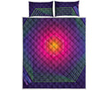 Green Light EDM Geometric Print Quilt Bed Set